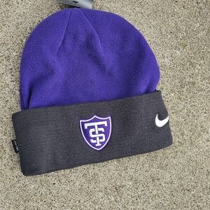NWT Nike Purple and Charcoal Beanie with Team Crest Unisex